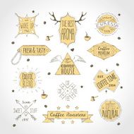 Retro coffee emblems set