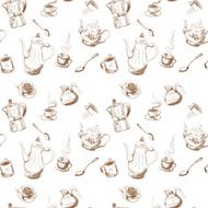 Seamless Coffee &amp; Tea Pattern