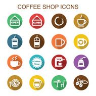 coffee shop long shadow icons