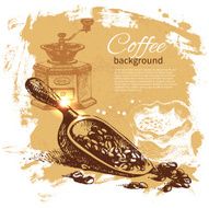 Hand drawn vintage coffee background N4