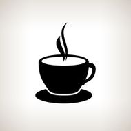 Silhouette cup of tea coffee vector illustration