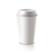Paper coffee cup isolated on white vector