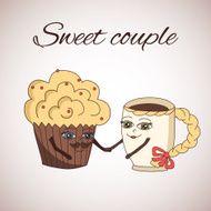 Coffee cup and cupcace