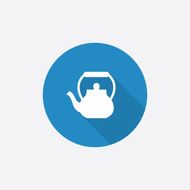teapot Flat Blue Simple Icon with long shadow