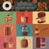 Equipment for making coffee set infographics elements N2