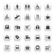 White Button Icons Set N10