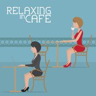 Relaxing in cafe