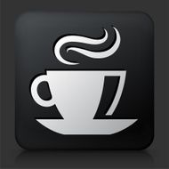 Black Square Button with Coffee Icon N3