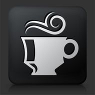 Black Square Button with Coffee Icon N4