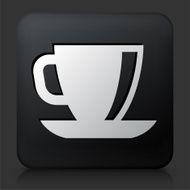 Black Square Button with Coffee Icon N8