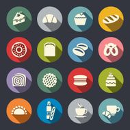 Flat bakery icons