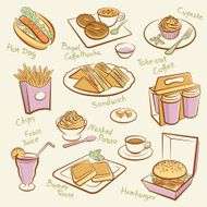 set of fast food N2