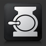 Black Square Button with Coffee Grinder Icon