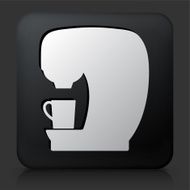 Black Square Button with Coffee Machine Icon