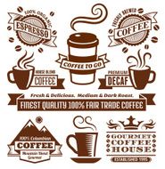 Coffee &amp; Cafe Elegant royalty-free vector arts Banners Labels Collection N2