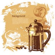 Hand drawn vintage coffee background N5