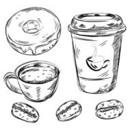 Detailed Drawings of coffee and food N2