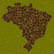 Brazil map made of roasted coffee beans Vector illustration N2