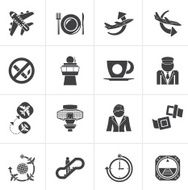 Black Aircraft airport and Plane Icons