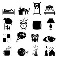 Sleeping icons set