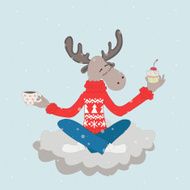 Elk on a cloud