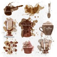 coffee latte espresso coffee bean cake cup pot