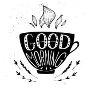 Hand drawn typography illustration - Good morning