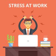 Stress at work situation concept Vector flat illustration N2