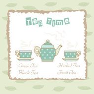 Illustration with tea time elements
