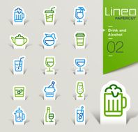 Lineo Papercut - Drink and Alcohol outline icons