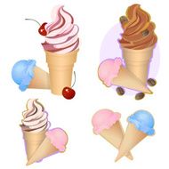 Ice cream label vector illustration N2