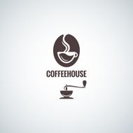 coffee bean with cup logo design background