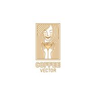Vector logo design template in trendy linear style