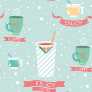 Seamless pattern with cups of coffee