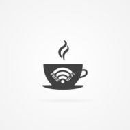 Icon of free wireless network nad cup hot drink