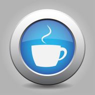blue metal button with cup smoke