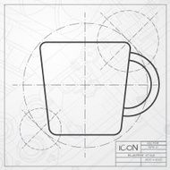 Vector flat color cups on shelf set