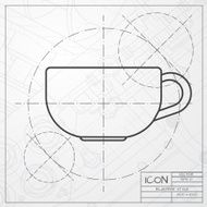 Vector flat color cups on shelf set N2