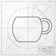 Vector flat color cups on shelf set N4