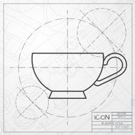 Vector flat color cups on shelf set N5