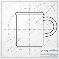 Vector flat color cups on shelf set N6