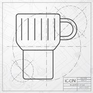 Vector flat color cups on shelf set N7