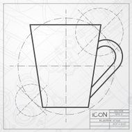 Vector flat color cups on shelf set N8