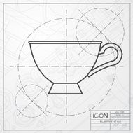Vector flat color cups on shelf set N9