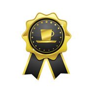 Mug Sign golden Vector Icon Design