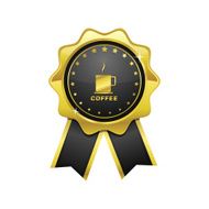 Coffee Sign golden Vector Icon Design