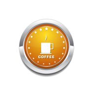 Coffee Sign Yellow Vector Icon Button