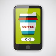 takeaway coffee flat icon with long shadow eps10