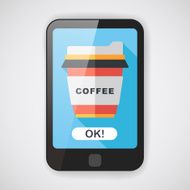 takeaway coffee flat icon with long shadow eps10 N2