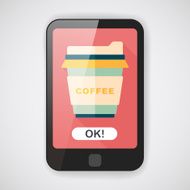 takeaway coffee flat icon with long shadow eps10 N4
